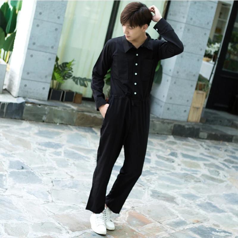 Hot Spring New Hip Hop Tide Brand Mens Jumpsuit Jacket Trend Autumn Men Fashion Overalls Loose Casual Wide Leg Cover